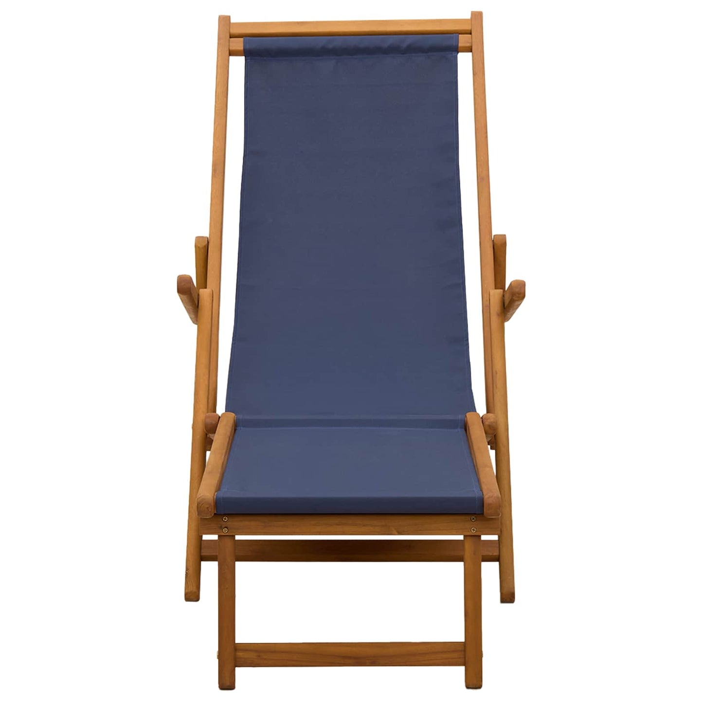 Folding Sun Lounger 2 pcs 3 Position Solid Eucalyptus Wood Blue