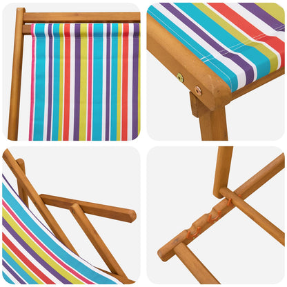 Folding Sun Lounger 2 pcs 3 Position Solid Eucalyptus Wood