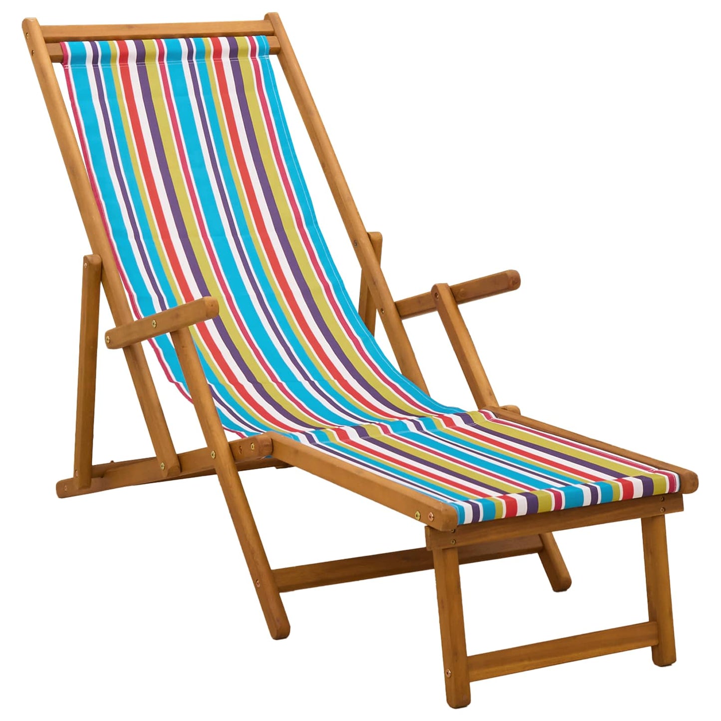 Folding Sun Lounger 2 pcs 3 Position Solid Eucalyptus Wood