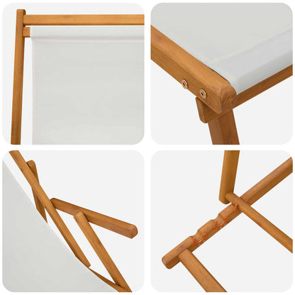 Folding Sun Lounger 2 pcs 3 Position Solid Eucalyptus Wood