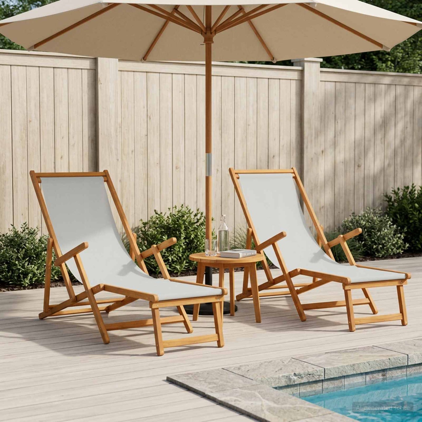 Folding Sun Lounger 2 pcs 3 Position Solid Eucalyptus Wood