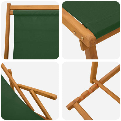 Folding Sun Lounger 2 pcs 3 Position Solid Eucalyptus Wood
