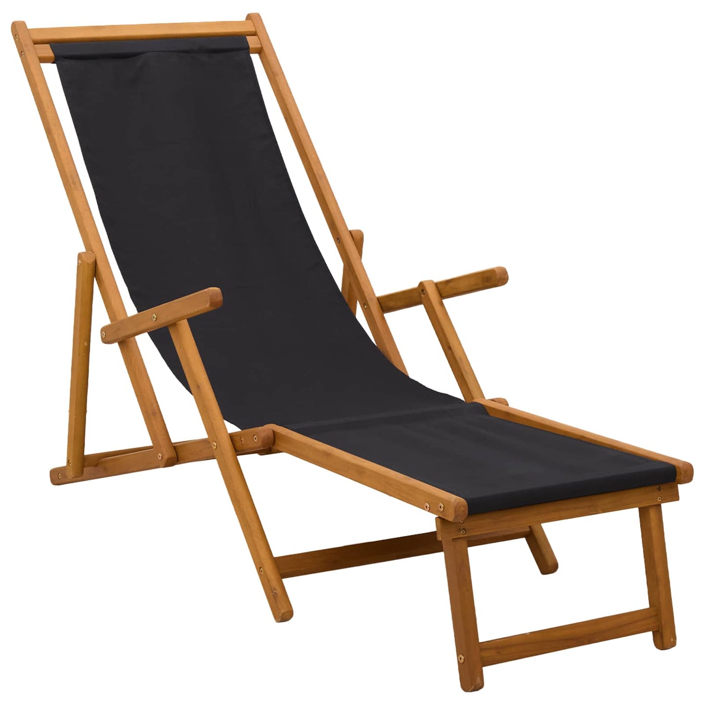 Folding Sun Lounger 2 pcs 3 Position Solid Eucalyptus Wood