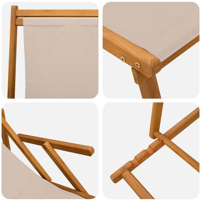 Folding Sun Lounger 2 pcs 3 Position Solid Eucalyptus Wood