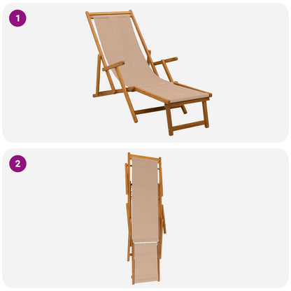 Folding Sun Lounger 2 pcs 3 Position Solid Eucalyptus Wood