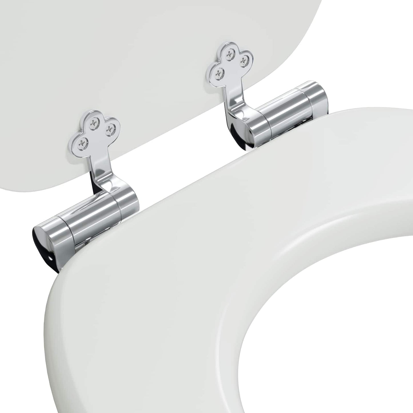 Soft-Close Toilet Seat White 44 x 38 cm MDF board