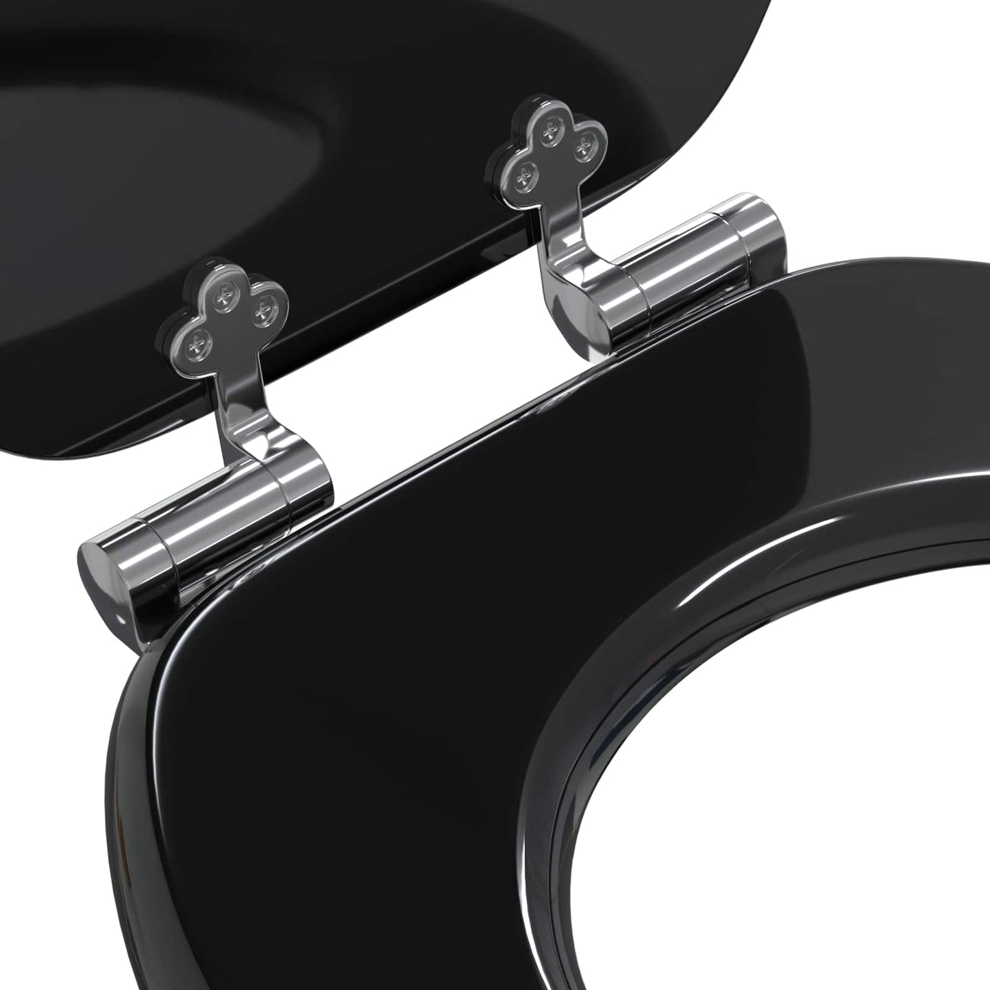 Soft-Close Toilet Seat Black 44 x 38 cm MDF board