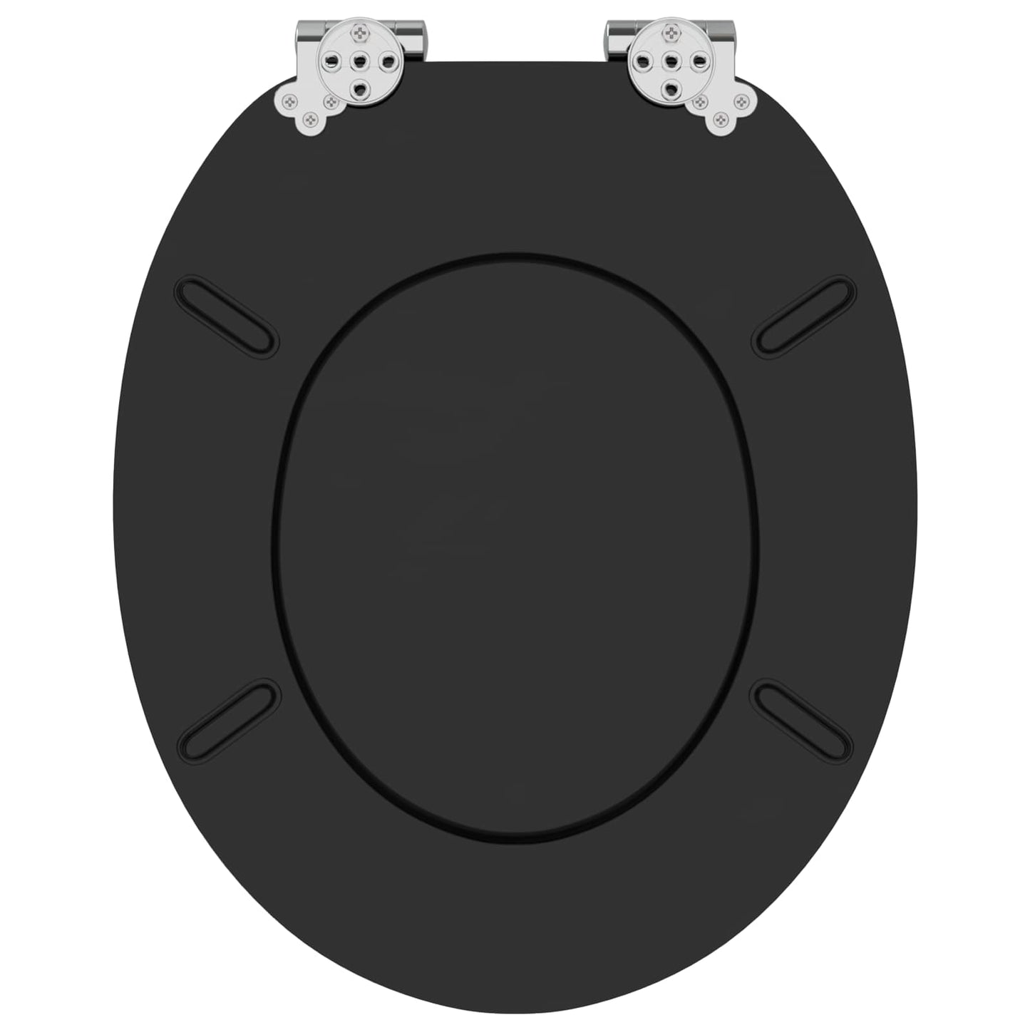 Soft-Close Toilet Seat Black 44 x 38 cm MDF board
