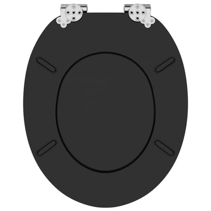Soft-Close Toilet Seat Black 44 x 38 cm MDF board