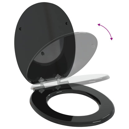 Soft-Close Toilet Seat Black 44 x 38 cm MDF board