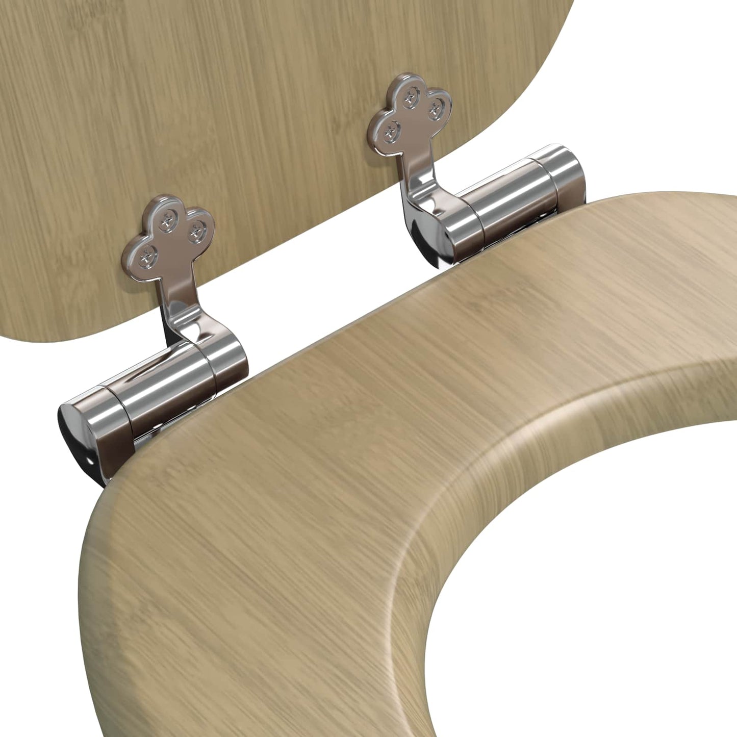 Soft-Close Toilet Seat Light Bamboo Color 44 x 38 cm MDF board