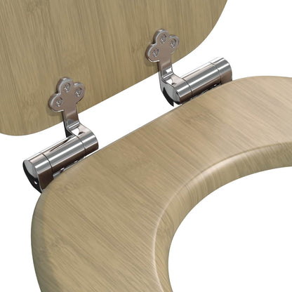 Soft-Close Toilet Seat Light Bamboo Color 44 x 38 cm MDF board