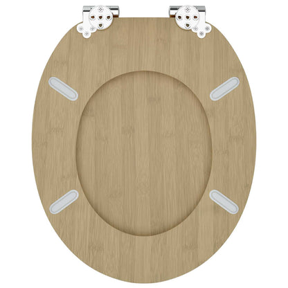 Soft-Close Toilet Seat Light Bamboo Color 44 x 38 cm MDF board