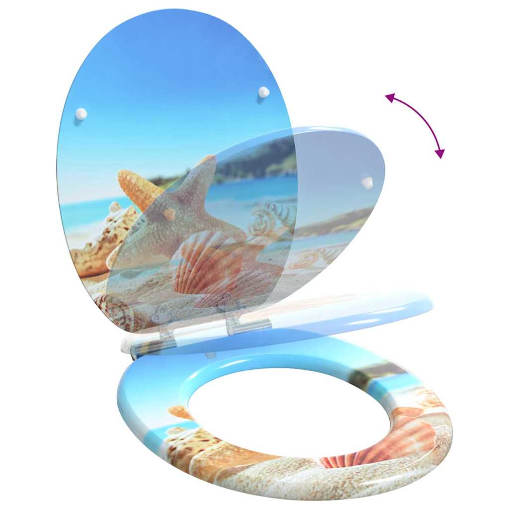 Soft-Close Toilet Seat Sea Muschel 44 x 38 cm MDF board