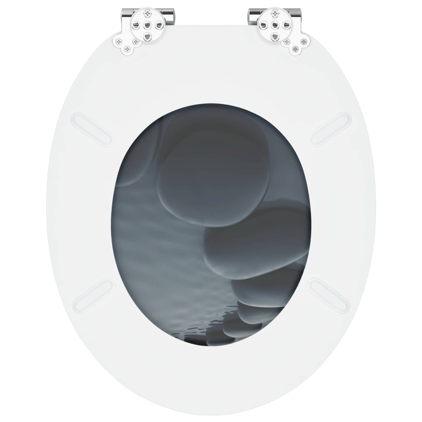 Soft-Close Toilet Seat Grey 44 x 38 cm MDF board
