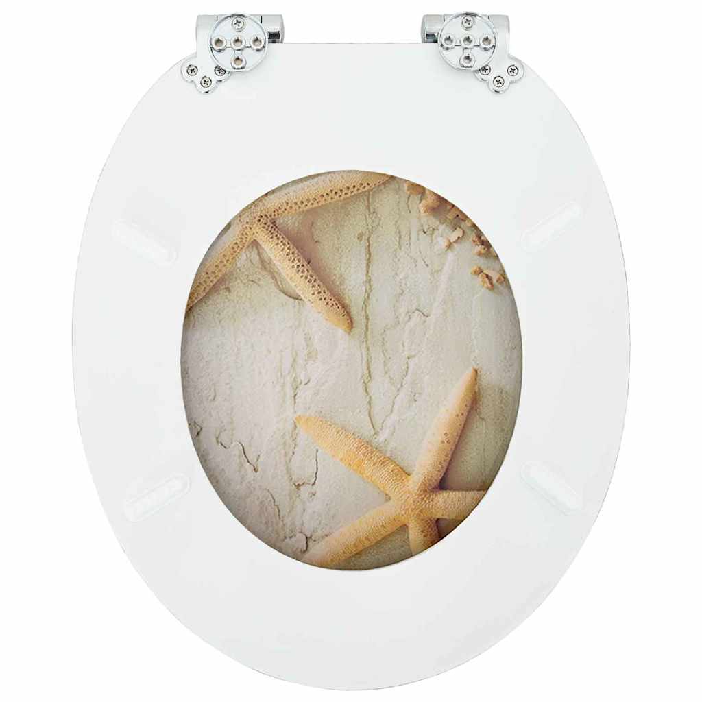 Soft-Close Toilet Seat Yellow and White 44 x 38 cm MDF board