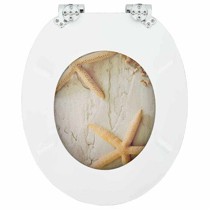 Soft-Close Toilet Seat Yellow and White 44 x 38 cm MDF board