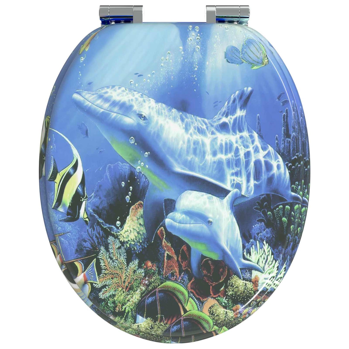Soft-Close Toilet Seat Blue 44 x 38 cm MDF board