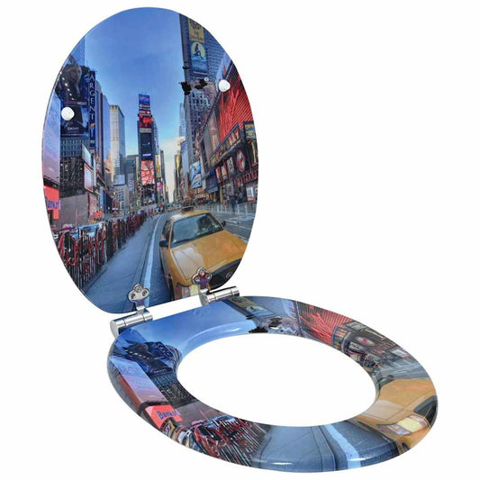 Soft-Close Toilet Seat Multicolour 44 x 38 cm MDF board