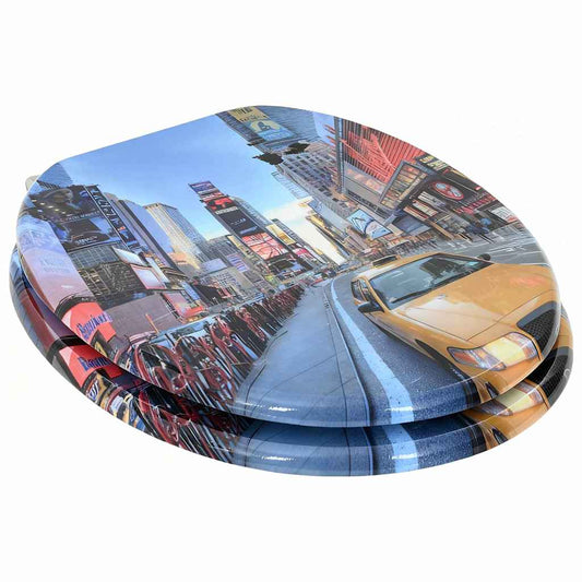 Soft-Close Toilet Seat Multicolour 44 x 38 cm MDF board