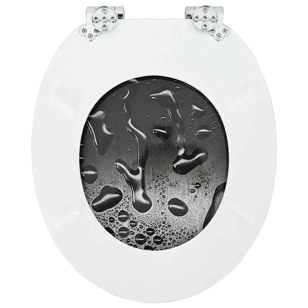 Soft-Close Toilet Seat Grey 44 x 38 cm MDF board
