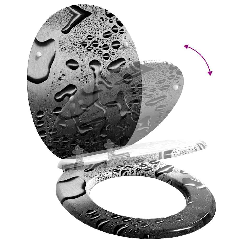 Soft-Close Toilet Seat Grey 44 x 38 cm MDF board