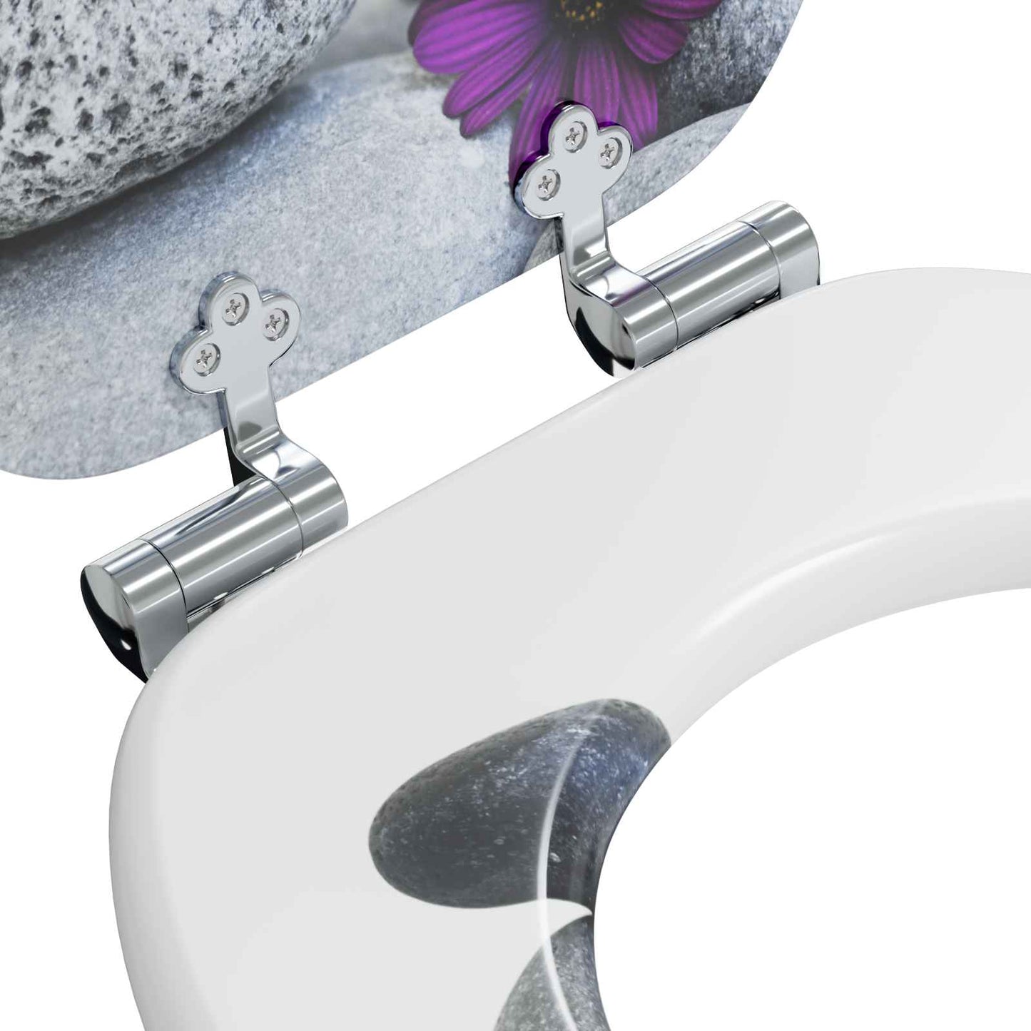 Soft-Close Toilet Seat Grey 44 x 38 cm MDF board