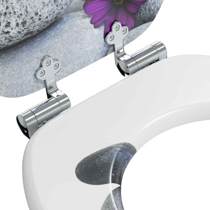 Soft-Close Toilet Seat Grey 44 x 38 cm MDF board