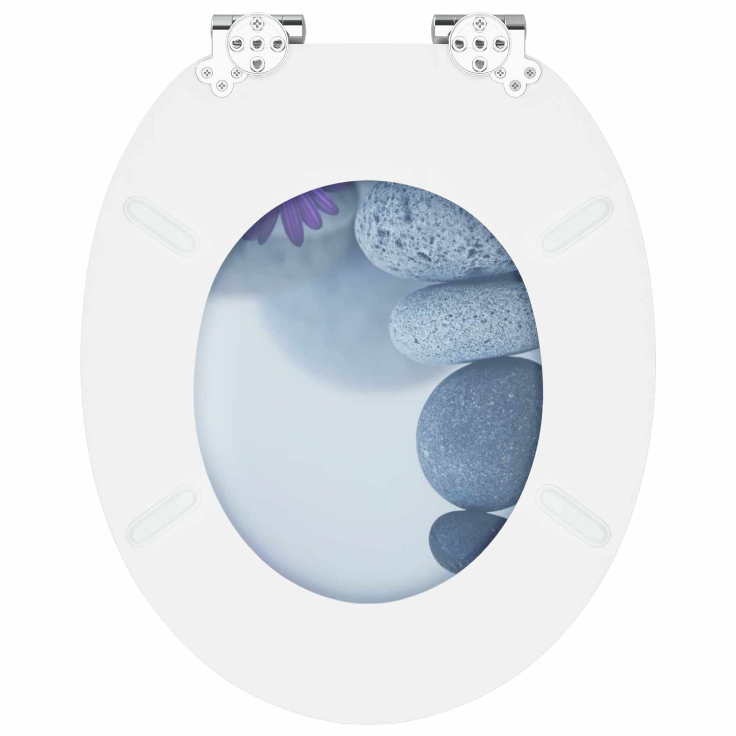 Soft-Close Toilet Seat Grey 44 x 38 cm MDF board