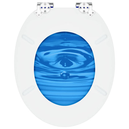 Soft-Close Toilet Seat Blue Drop 44 x 38 cm MDF board