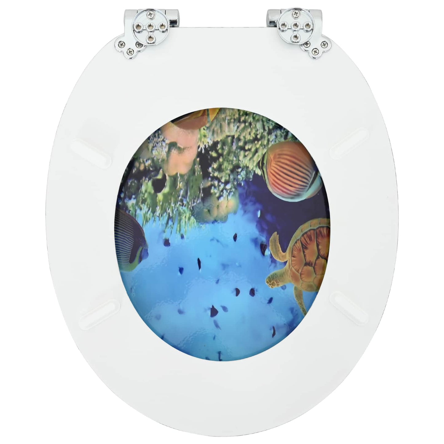 Soft-Close Toilet Seat Deep Sea Blue 44 x 38 cm MDF board