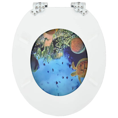 Soft-Close Toilet Seat Deep Sea Blue 44 x 38 cm MDF board