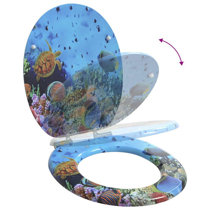 Soft-Close Toilet Seat Deep Sea Blue 44 x 38 cm MDF board