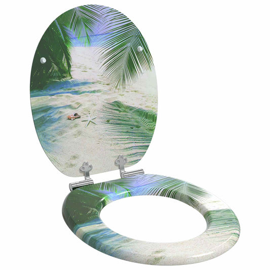 Soft-Close Toilet Seat Green 44 x 38 cm MDF board
