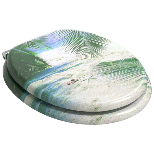 Soft-Close Toilet Seat Green 44 x 38 cm MDF board
