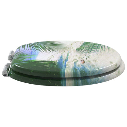 Soft-Close Toilet Seat Green 44 x 38 cm MDF board