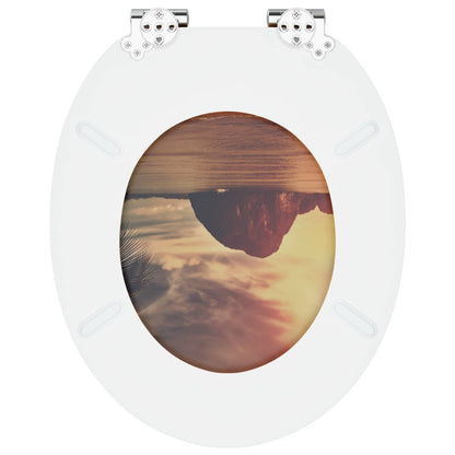 Soft-Close Toilet Seat Orange 44 x 38 cm MDF board