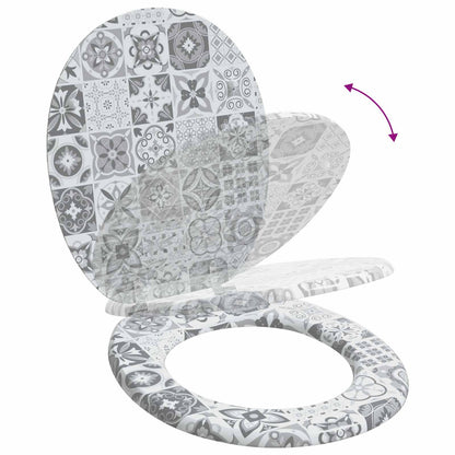 Soft-Close Toilet Seat Grey 44 x 38 cm MDF board