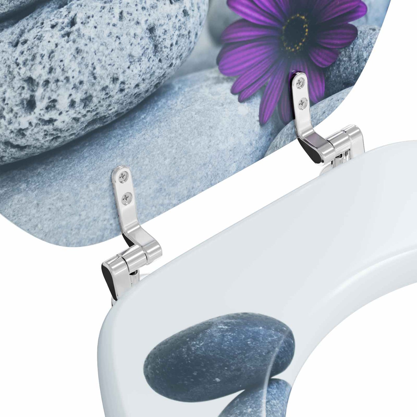 Soft-Close Toilet Seat Grey 44 x 38 cm MDF board