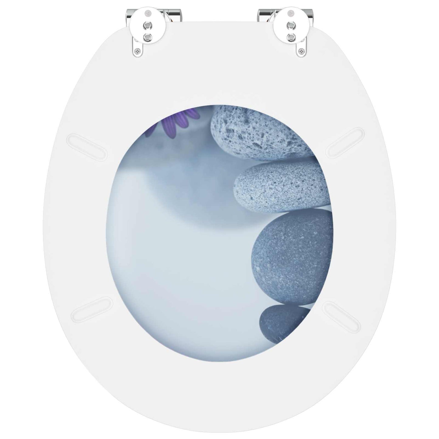 Soft-Close Toilet Seat Grey 44 x 38 cm MDF board