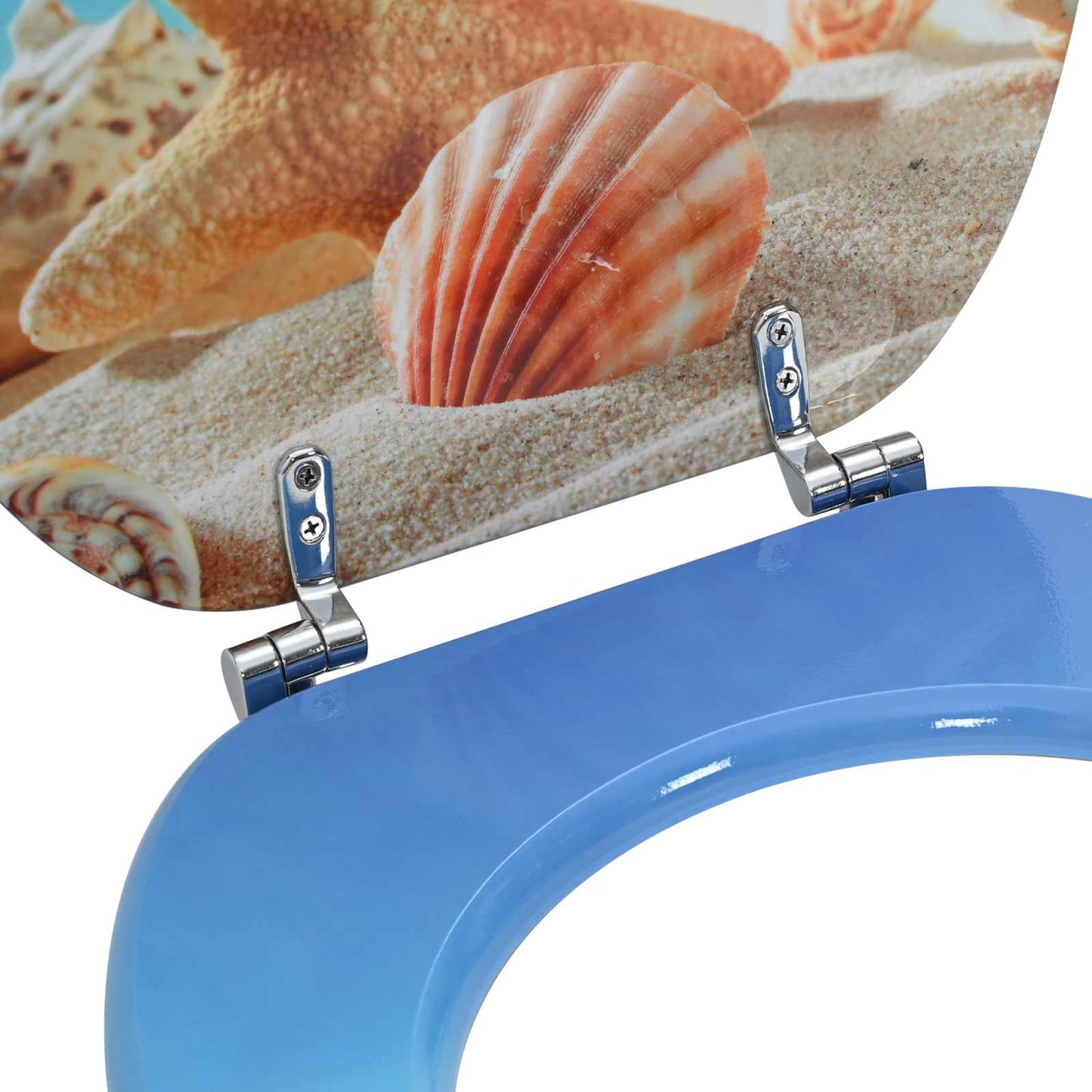 Soft-Close Toilet Seat Light Blue 44 x 38 cm MDF board