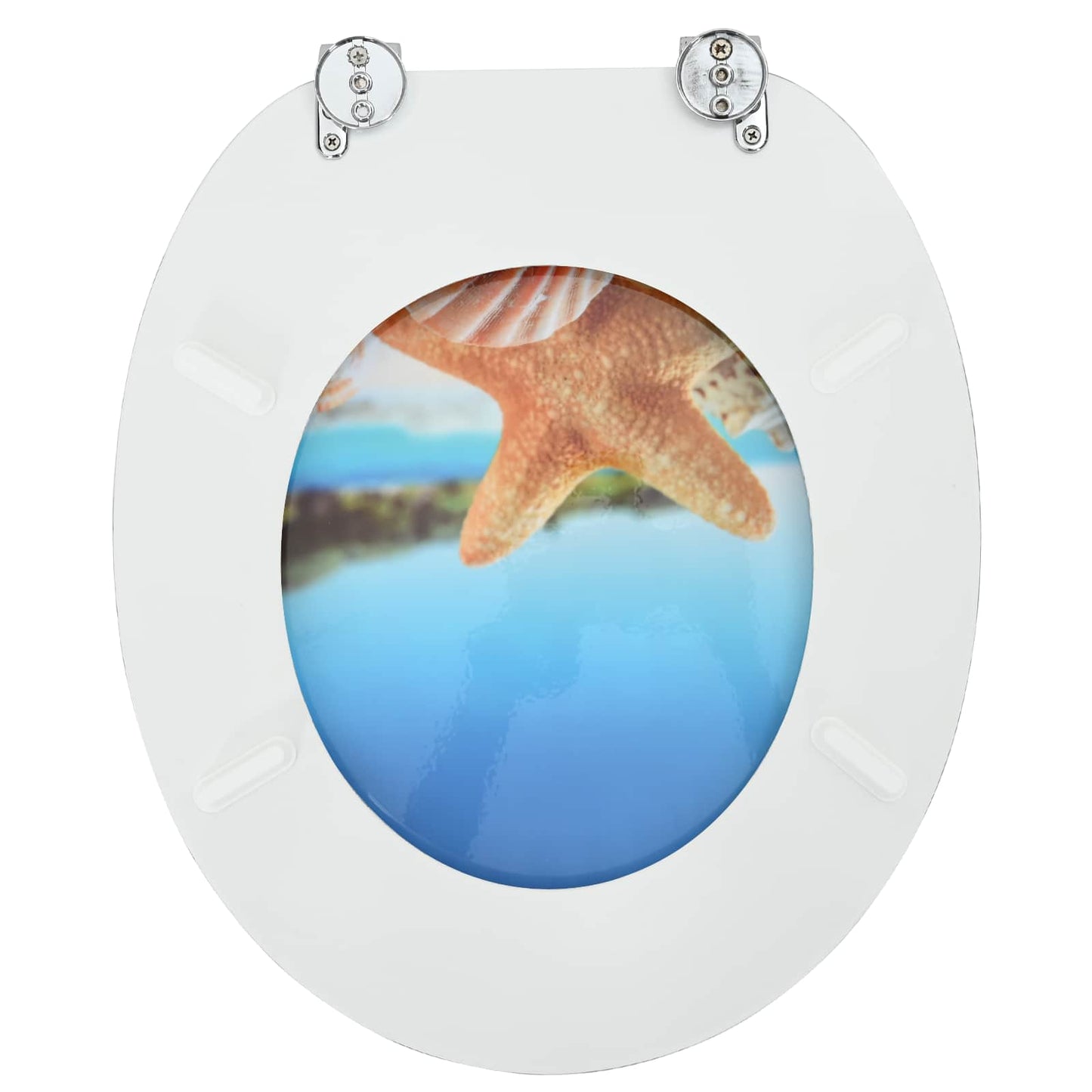 Soft-Close Toilet Seat Light Blue 44 x 38 cm MDF board