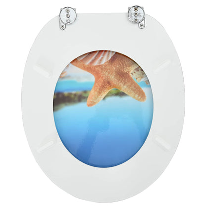 Soft-Close Toilet Seat Light Blue 44 x 38 cm MDF board