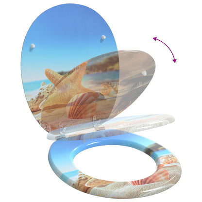 Soft-Close Toilet Seat Light Blue 44 x 38 cm MDF board