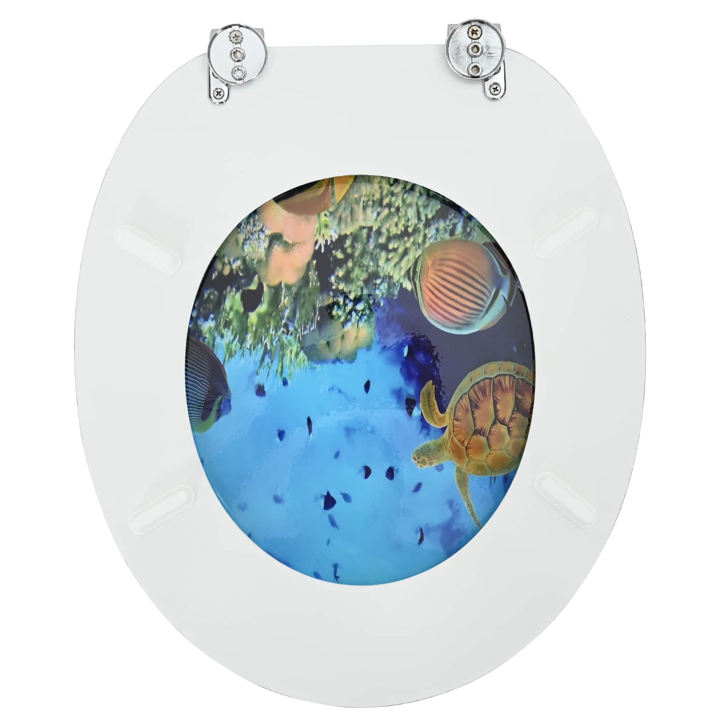 Soft-Close Toilet Seat Deep Sea Blue 44 x 38 cm MDF board