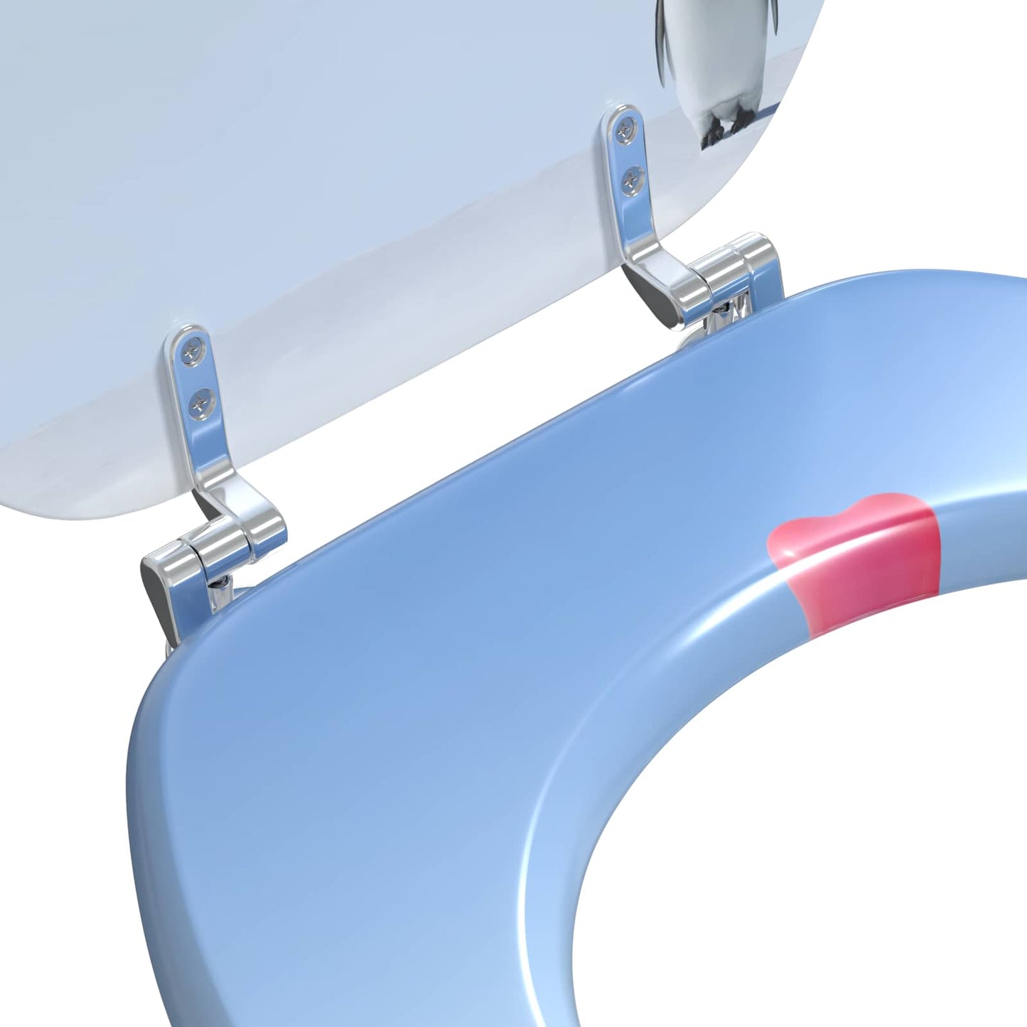 Soft-Close Toilet Seat Blue 44 x 38 cm MDF board