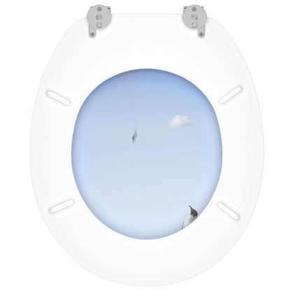 Soft-Close Toilet Seat Blue 44 x 38 cm MDF board