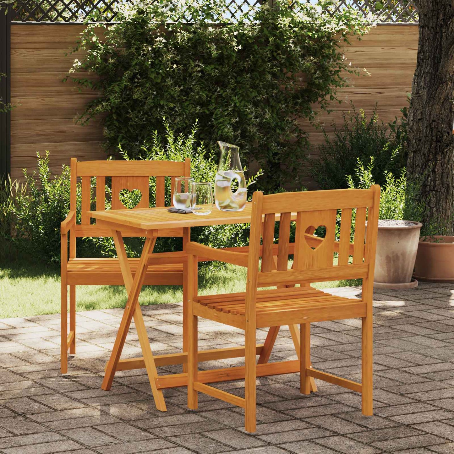 Garden Chairs 2 pcs Natural Solid Acacia Wood