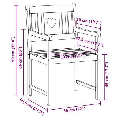 Garden Chairs 2 pcs Natural Solid Acacia Wood