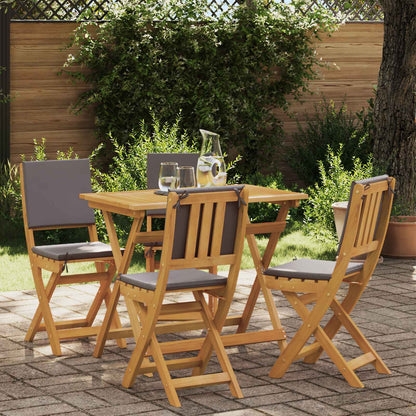 Garden Chair 4 pcs Dark Grey Solid Acacia Wood